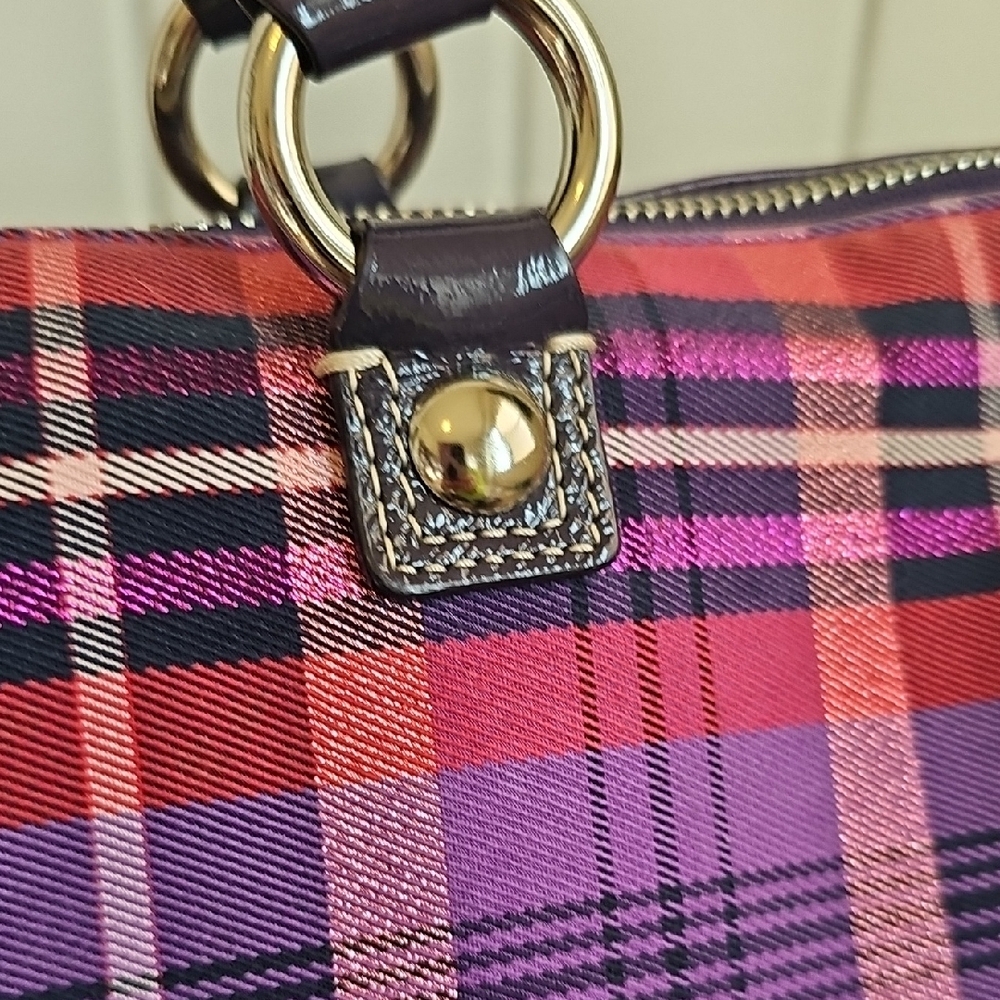 Coach 2010 Poppy Tartan Plaid Glam Tote And Matching Wristlet EUC - Picture 8 of 14